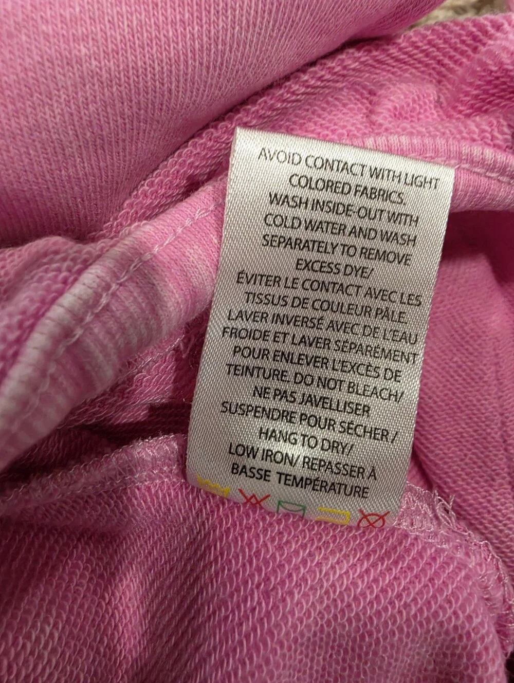 Kangol Pink Acid Wash Paperbag Ruffle Waist Joggers Sweatpants Y2K Style Med